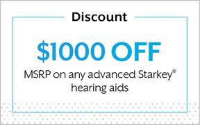 $1000 Off MSRP on any advanced Starkey hearing aids